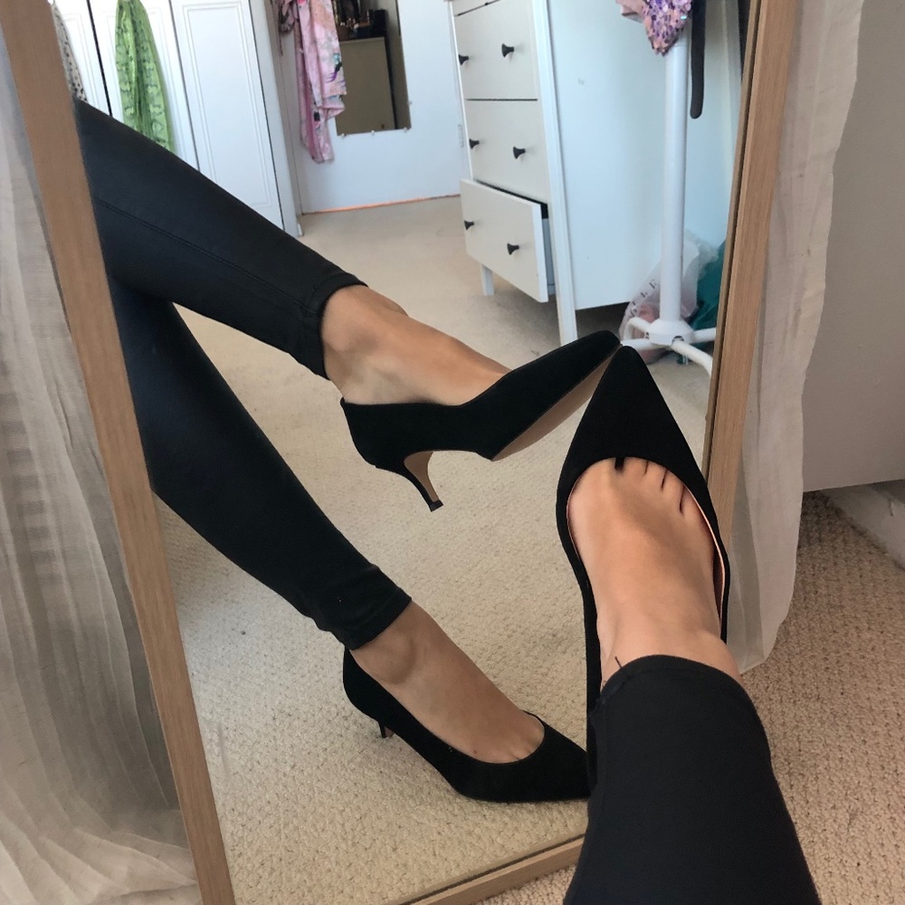 J. Crew Black Suede Kitten Heels
